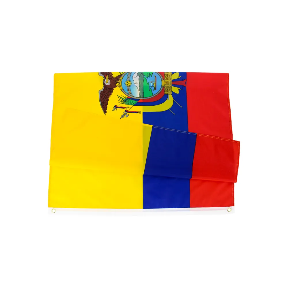 Ekwador Natinal Flag Retail Direct Factory Whole 3x5fts 90x150 cm Poliester Banner Indoor Zastosowanie na zewnątrz Głowa z metalem 344F