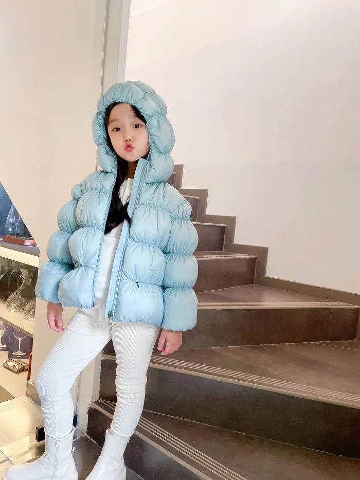 Kids Hooded Down Parkas With Lotus Root Bubble Coating Warm Kids Winter  Coats For Men And Women From Gracetop11, $81.67