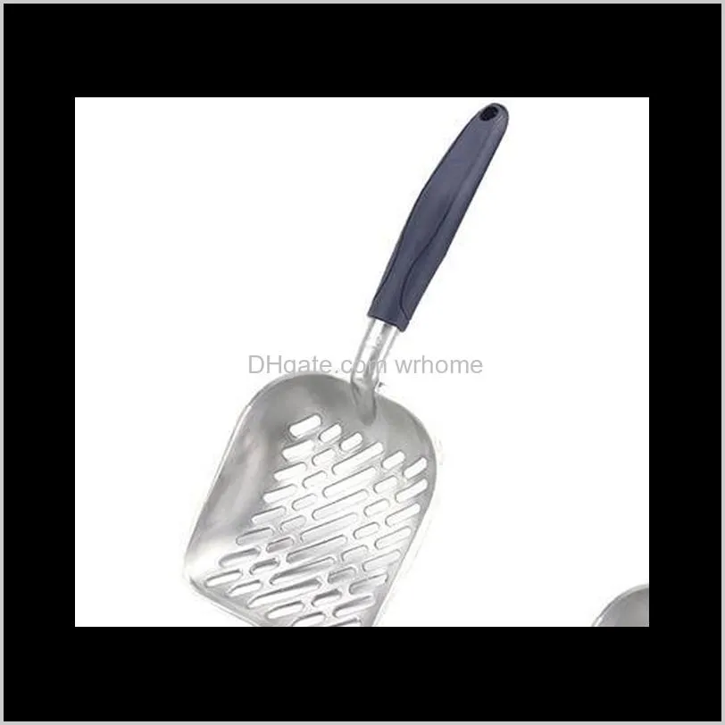 cat litter scoop big metal for kitty sifter with deep shovel and ergonomic handle made of heavy duty solid aluminum grooming