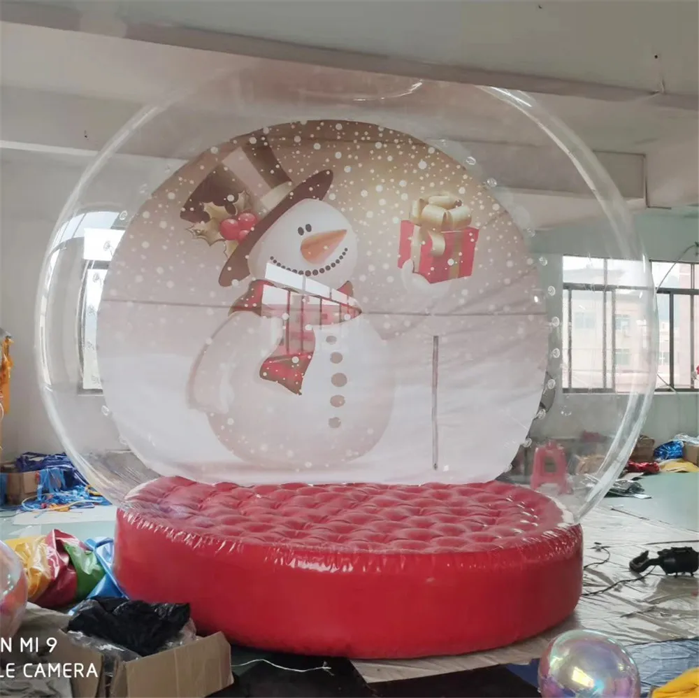 3 m l x 2mw Outdoor Giant Airtight Christmas Valentine Inflatable Snow Globe Bubble dome tent with entrance Human Size Clear Globe For Festival Party Event