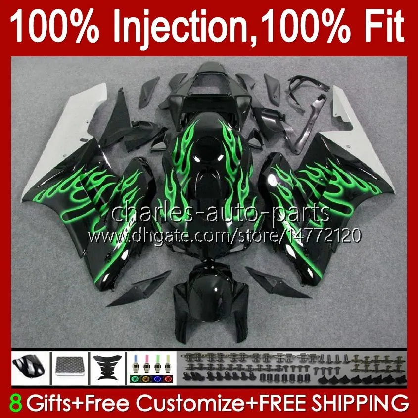 OEM Fairings For HONDA Green flames CBR 1000 CBR1000 RR CC 04-05 Body 52No.121 CBR 1000RR 1000CC CBR1000RR 04 05 Bodywork CBR-1000 2004 2005 Injection Mold Fairing Kit