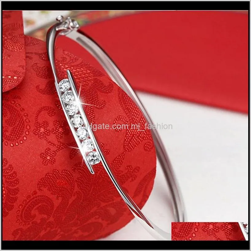 Bangle armbanden sieradenversie van de diamant zirkoon vrouwelijke open gesp gespoLde creatieve mode armband sier sieraden groothandel 2380 drop levering