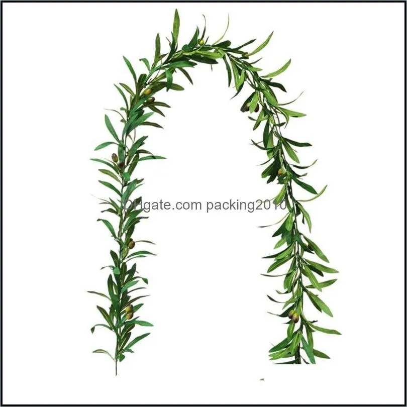 Праздничная партия поставляет Главная Гарденстрициональный ротанг, оливковый лист, свадебное растение, навесные намотки, оливковое, гирлянды декоративные цветы