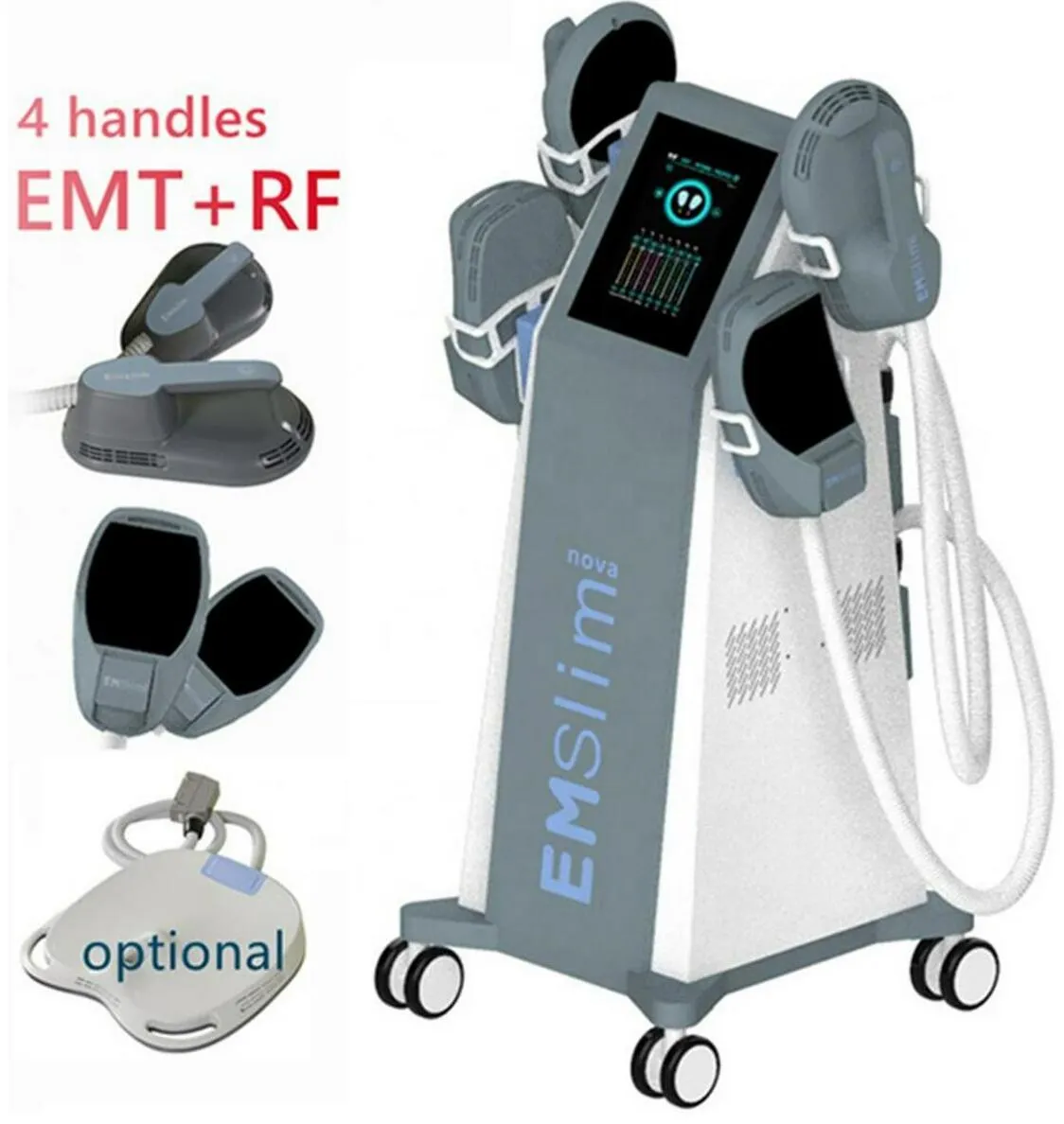 Efecto directo 4 manijas 7 Tesla EMS adelgazamiento electromagnético Estimulación muscular quema de grasa hienmt esculpir equipo de belleza Eliminación de grasa RF con cojín