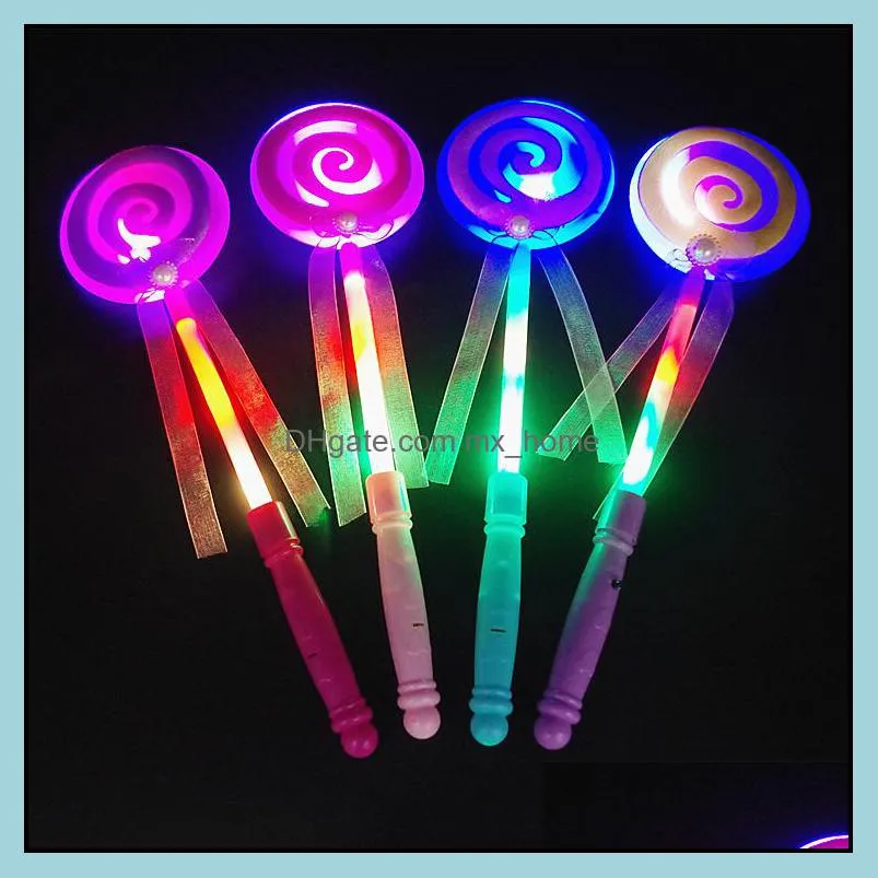 Lighting up flashing Lollipop wand LED glow stick Halloween Christmas Party Accessory kids girls fancy dress props Z4777