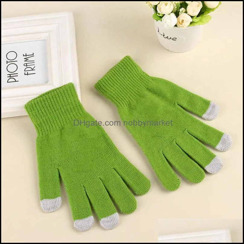 Magic Touch Screen Gloves Knitted Texting Stretch Adult One Size Winter Warm Full Finger Touchscreen Gloves Xmas Gifts OOE2