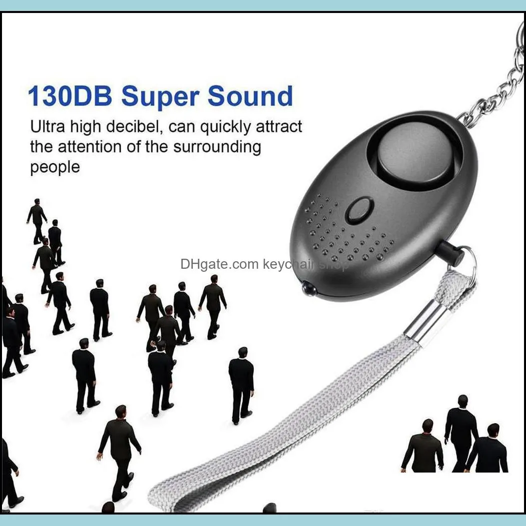 2021 130db sound Loud Egg keychain Shape Self Defense personal Alarm Girl Women Security Protect Alert Personal Safety Scream Keychain