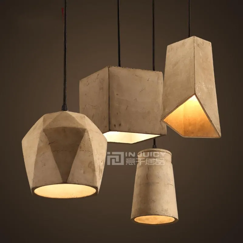 Nordic Vintage Cement Loft Corridor Chandelier Pendant Lamp Ball Ball Bar Store Hall Bedroom Droplight Home Decor