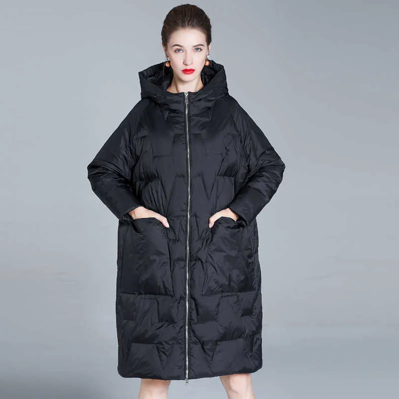 Winter Lightweight Down Jacket Women Oversized Thick Warm Batwing Long Coat Female Loose Doudoune Ultra Light Parkas 211013 From 50 57 DHgate