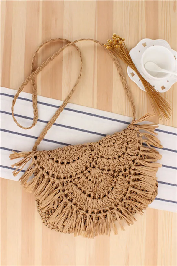 Crochet on sale tassel bag
