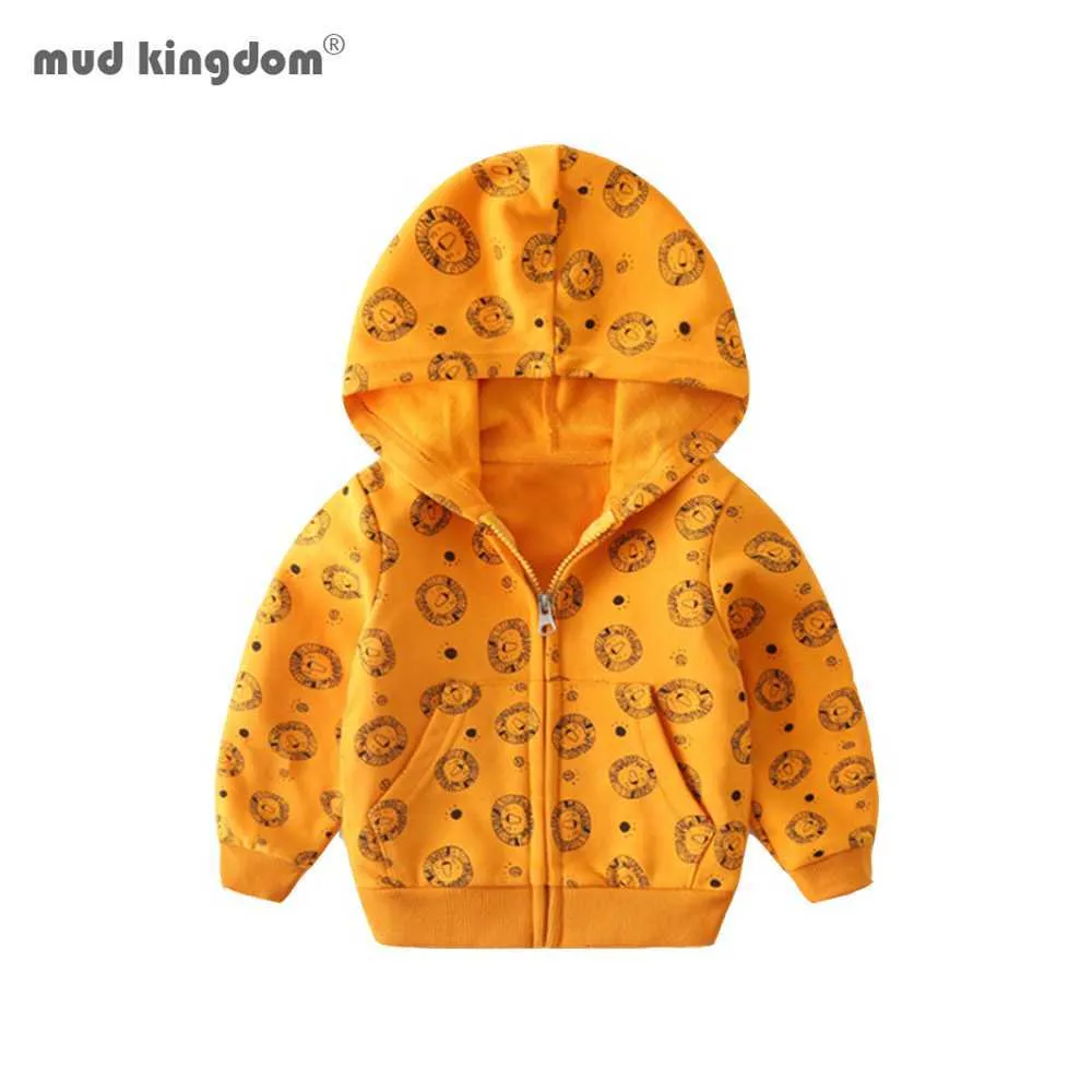 Mudkingdom Boys Sweats à capuche Automne Mode à manches longues Cartoon Imprimer Sweatshirts Zip Up Vêtements pour enfants 210615