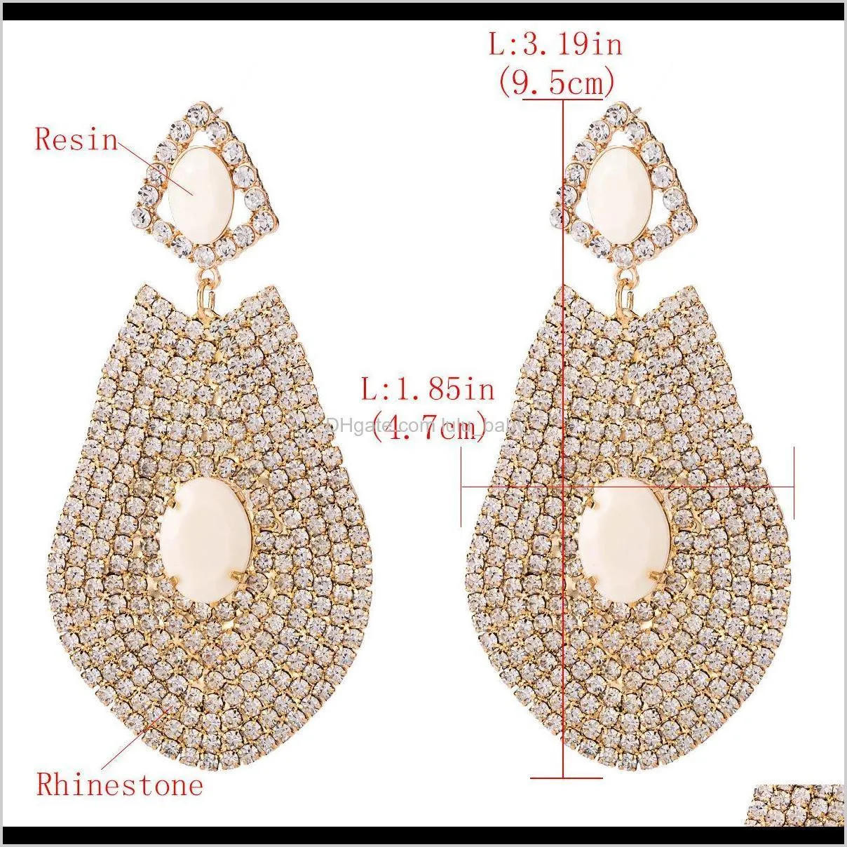 exaggerated water drop shaped diamond earrings geometric earrings women`s autumn earrings bohemian style