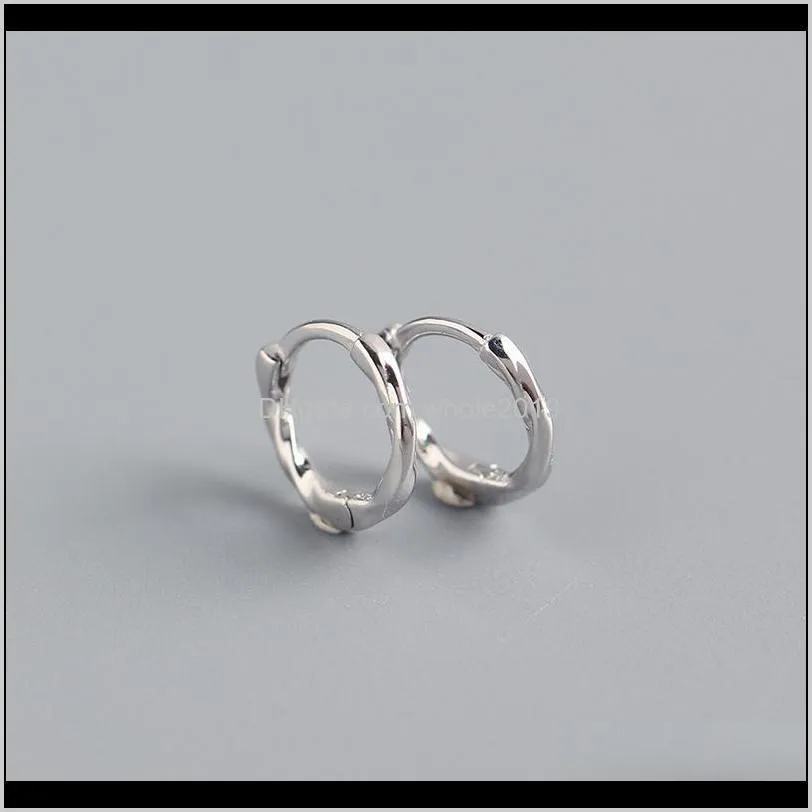 real 925 sterling silver irregular round hoop earrings for fashion women classic fine jewelry 18k gold accessories gift