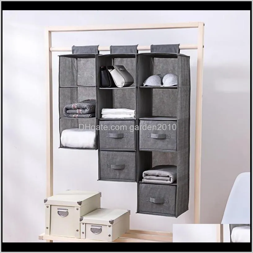 Boxes & Bins Interlayer Der Shees Hanging Wardrobe Organizer Bag Closet Storage Box Shoes Clothes Holder Hangers For Bedroom 2Jesk Hhfl2