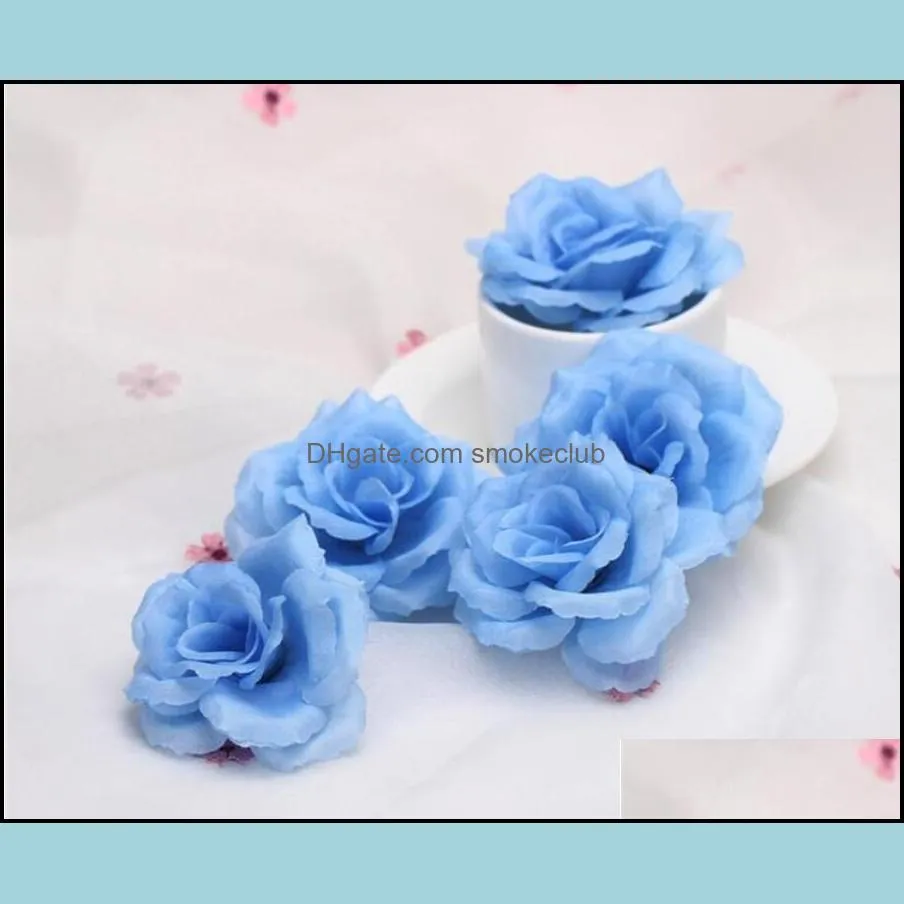 New Artificial Rose Flower Heads cloth Decorative Flowers Party Decoration Wedding Wall Flower Bouquet White Artificial Roses Bouquet