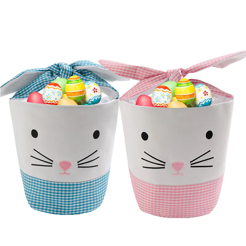 4 Styles Easter Party Cartoon Bunny Bucket Kids Cute Gifts Festival Candy Egg Basket Toy Tote Storage Bag Decoration