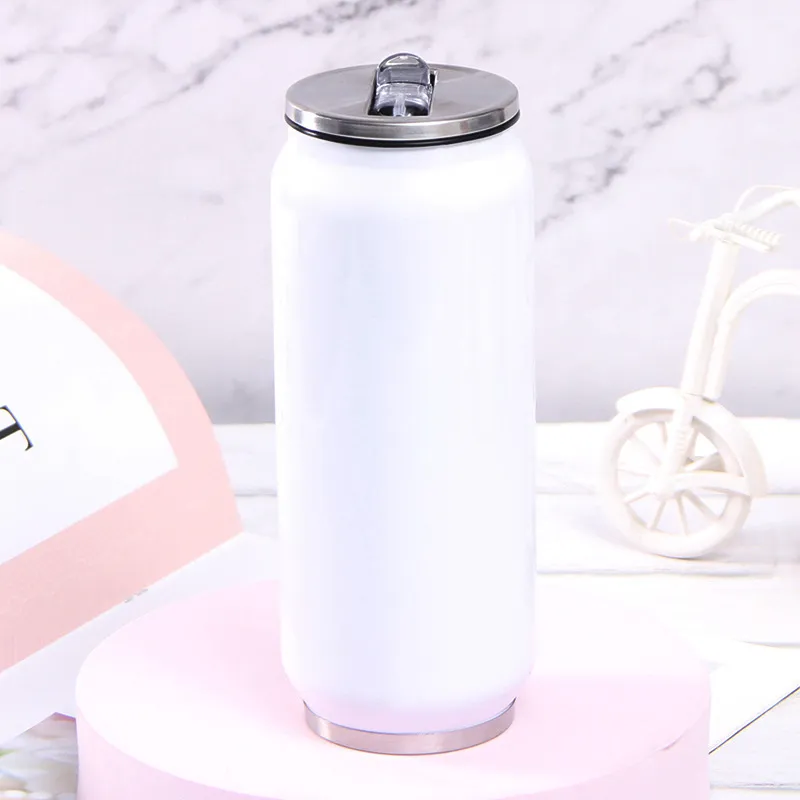 Creative Can Shaped Water Bottles Coffee Mug Portable Stainless Steel Vacuum Flask Outdoor Sports Tumbler Cup Gift