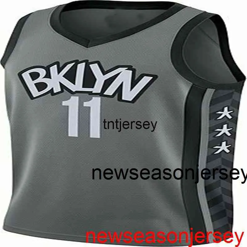 Tanie niestandardowe Kyrie Irving #11 Gray 2019-20 Swingman Jersey zszywane męskie koszulki do koszykówki XS-6xl