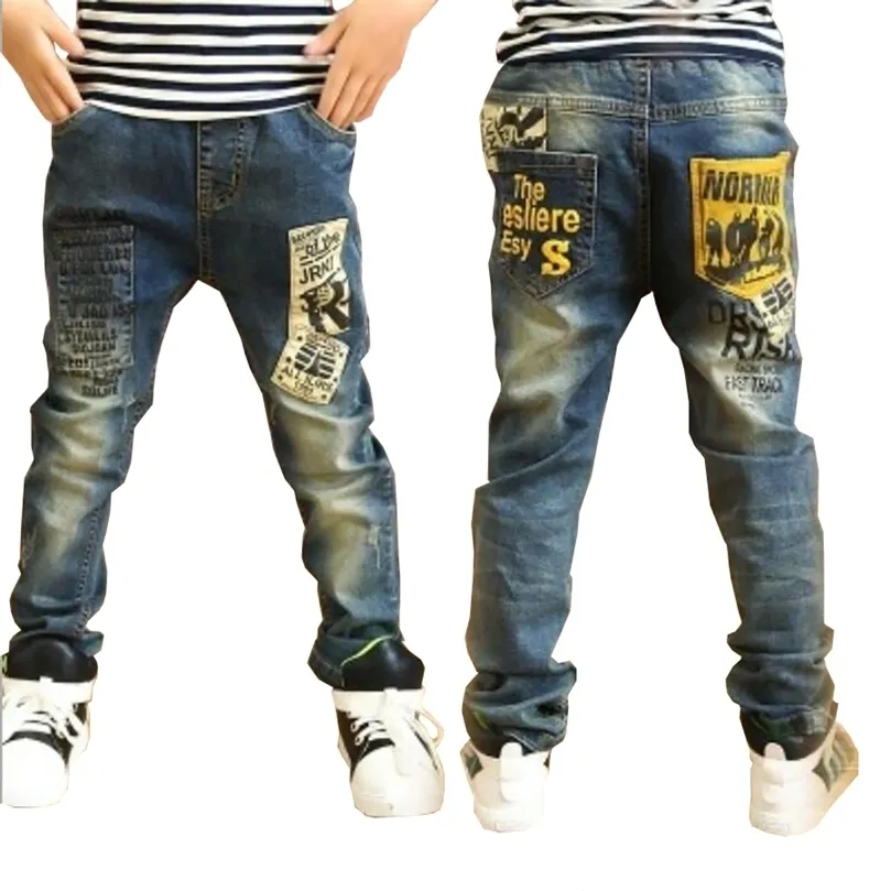 Enfants vêtements garçons long style coton jeans 3-13 Y adolescent automne printemps denim pantalon garçon pantalon décontracté 211102