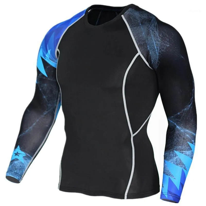 Running jerseys 2021 Zomer herfst Male t-shirt panty's Lange mouw Tops TEES MANNEN Compressie shirt Fitness Quick Drying Sports T