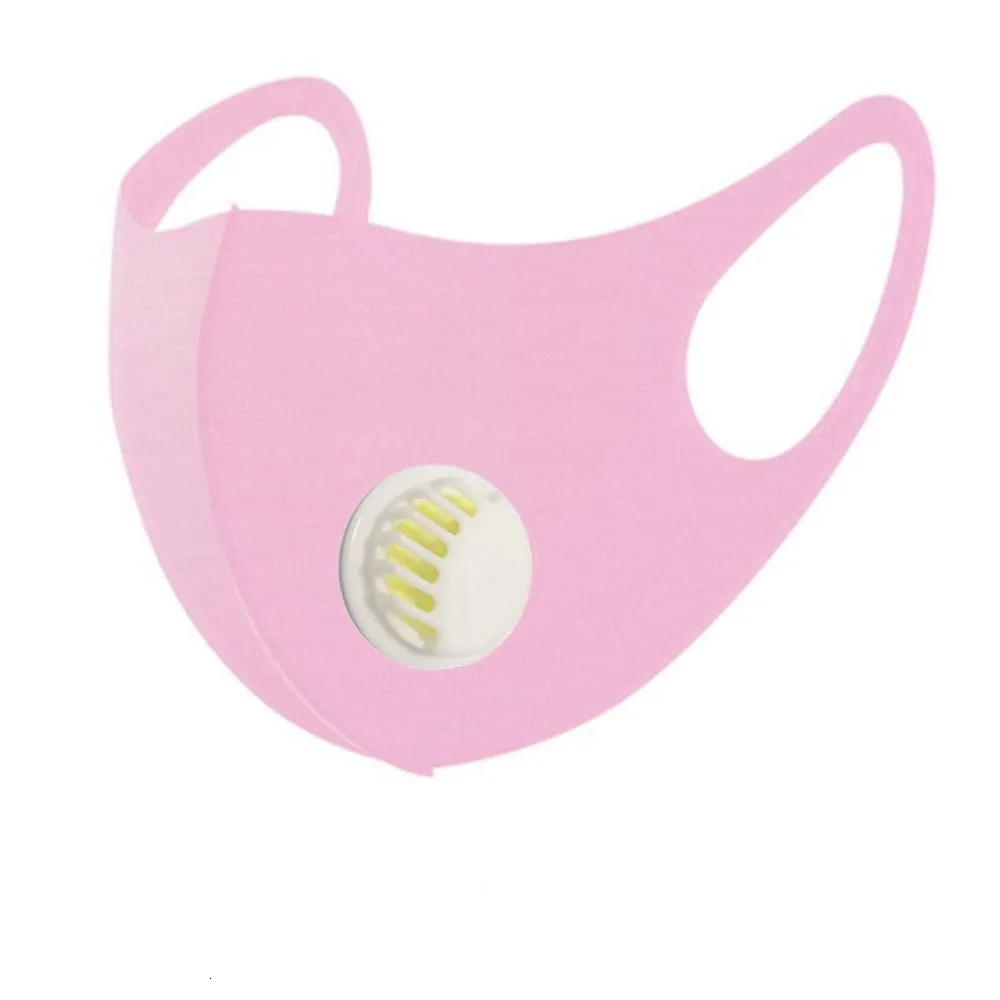Ice Silk Cotton Face Mask with Aspirator Valve Breathing Washable Reusable Fans Protective Mouth Cover Adults Children Size