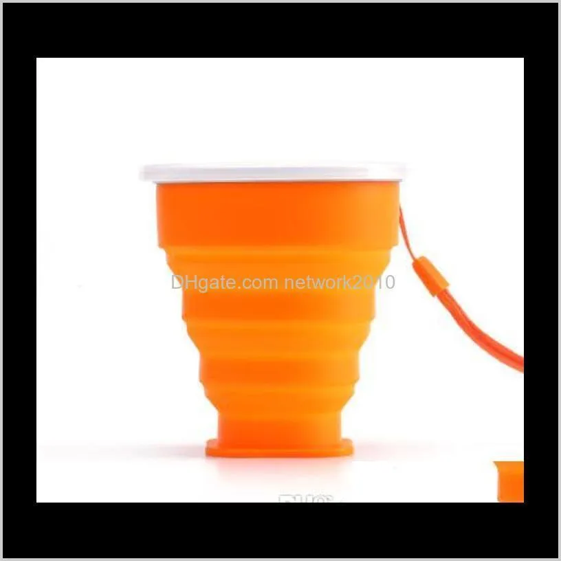 200ml silicone telescopic collapsible retractable folding cup candy outdoor camping travel tableware foldable cup camping wine glass