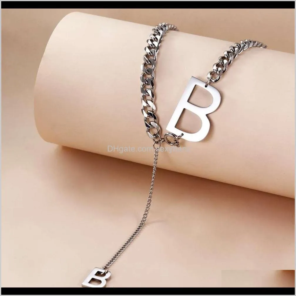 pendant letter necklace women`s personality big and small b clavicle clothes chain accessories