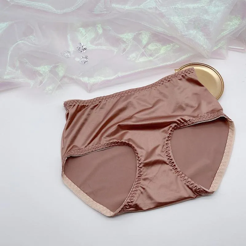 Sexy Seamless Satin Modal Briefs For Women Large Size, High Elasticity,  Solid Color, Silky Waist, Lace Knickers From Yanzhexin, $19.16