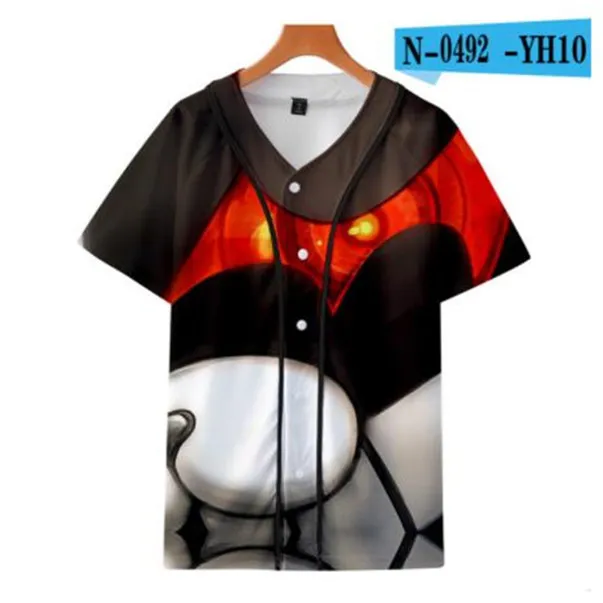 Benutzerdefinierte Mann Baseball Jersey Buttons Homme T-Shirts 3d bedrucktes Hemd Streetwear Tees Shirts Hip Hop Kleidung Vorder- und Rückdruck Gut 053