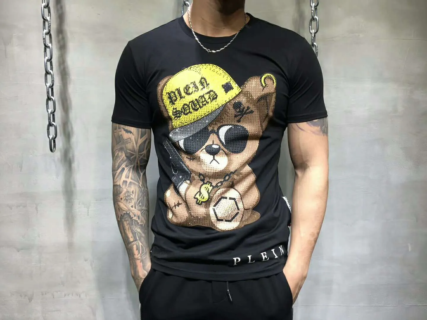 PLEIN BEAR T SHIRT PP Mens Designer Tshirts Brand Clothing Men's Rhinestone Graphic T-Shirt Skull Printed Bling Stone Classical High Quality Hip Hop Casual Top Tees 121