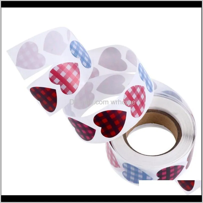1 roll heart shaped self-adhesive label stickers valentine`s day stickers