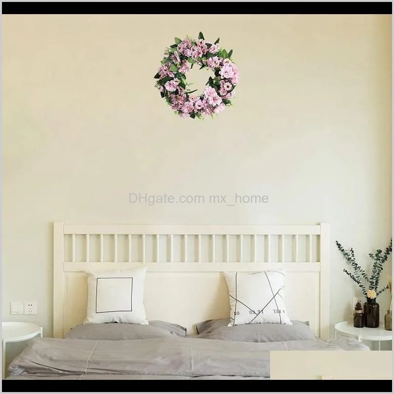 hot artificial small daisy wreath for front door window wall wedding party venue layout props farmhouse garden home wreath