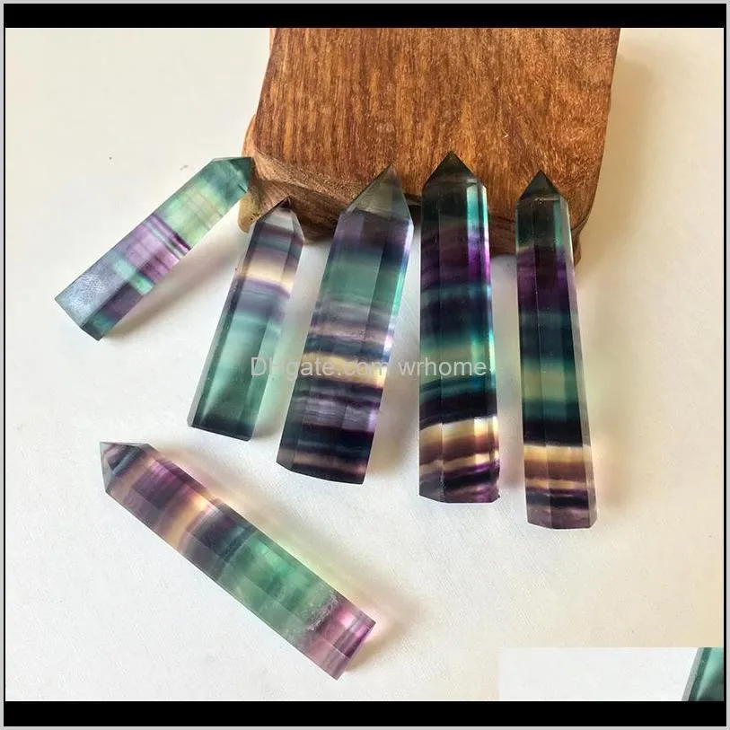 Natural Colorful Fluorite Crystal Quartz Tower Quartz Point Fluorite Crystal Obelisk Wand Healing Crystal 15 sizes