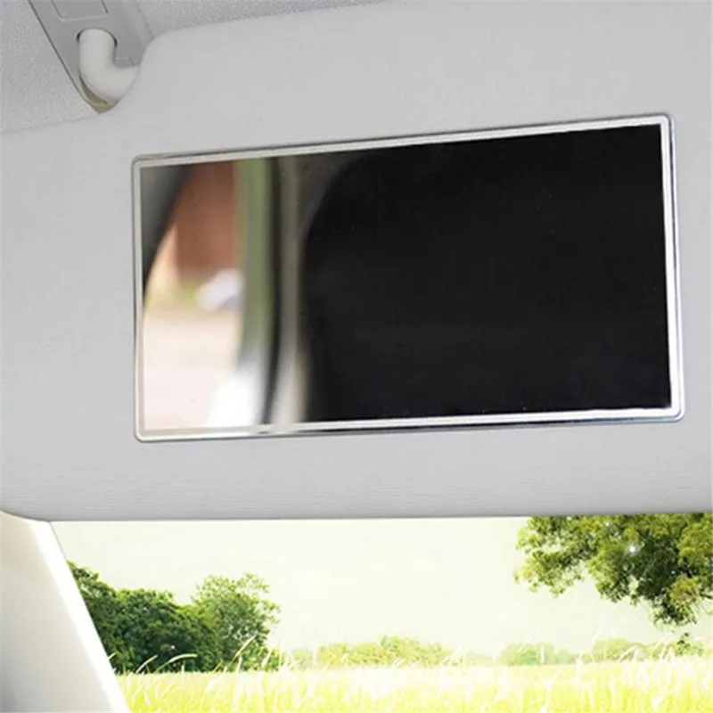 Other Interior Accessories 15x8cm Car Mirror Stainless Steel Portable Makeup Auto Sun-Shading Visor HD Mirrors Car-styling Supplies