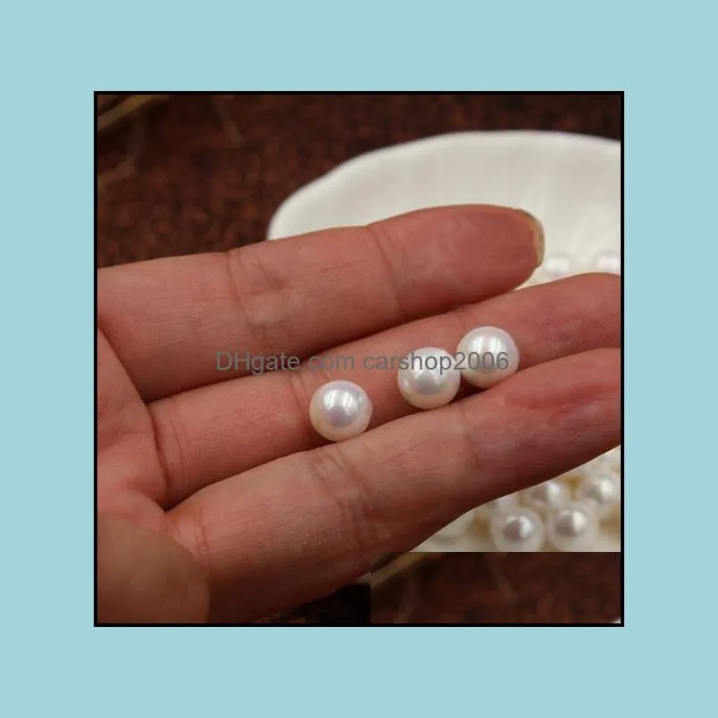 7-16mm Shell Pearl Naked Beads Half Hole Bead DIY Jewelry Accessories Natural Pearl Scattered Beads