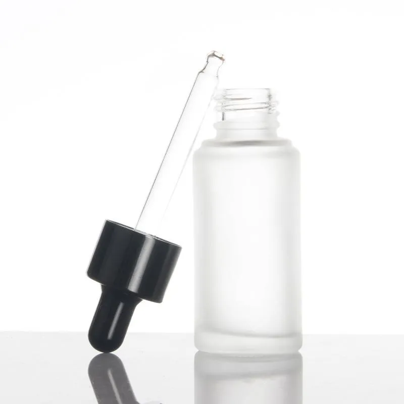 Opslagflessen potten 25 ml transparant glas essentiële olie fles serum cosmetische verpakking met druppelaar navulbare