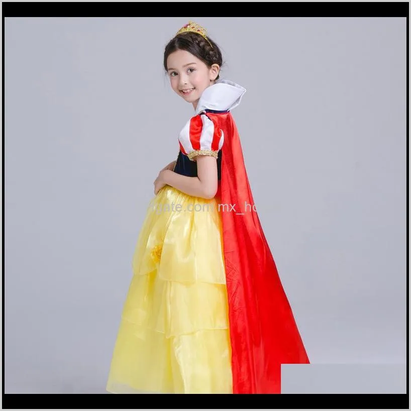 kids girl fairy cosplay dress 6+ halloween princess bow tie dresses costume clothes party peform costume tutu dress 3-8t