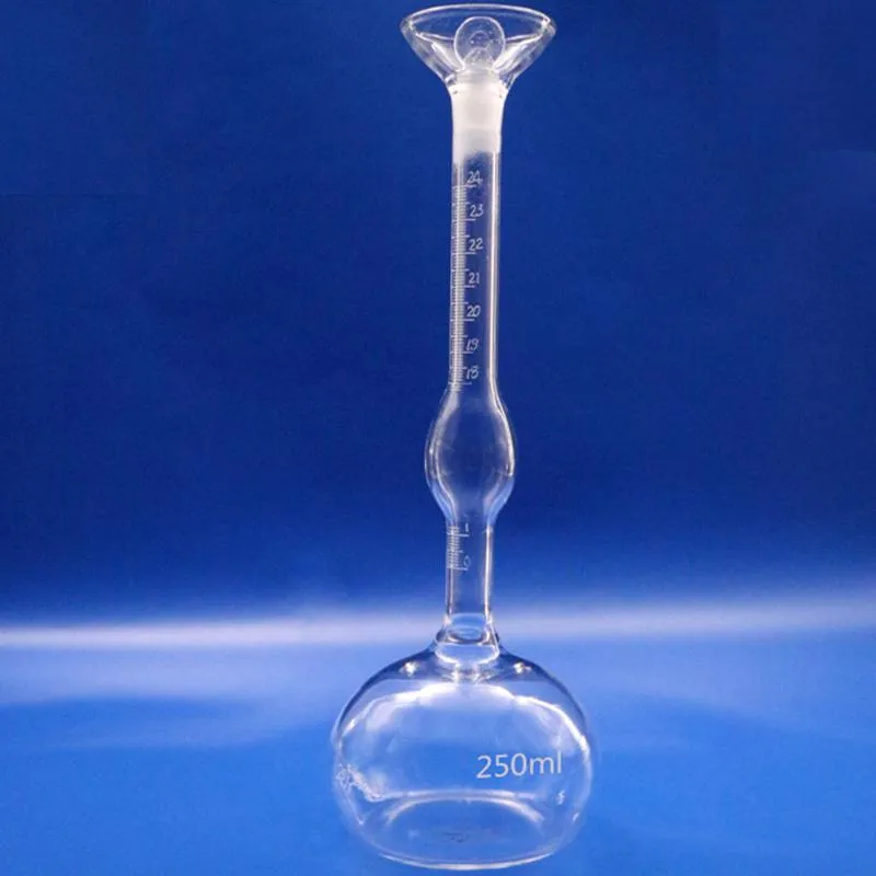 لوازم المختبر 250 مللي زجاجة جاذبية محددة صلبة إسمنت Pycnometer Le Chatelier flask للصف أ