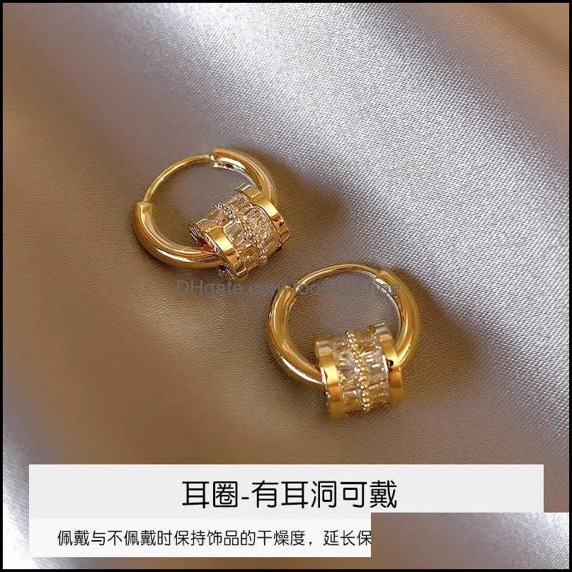 Brand Dangle & Chandelier Exquisite small Manyao Earrings women`s Korean temperament net red plain ring earrings 2021 ne