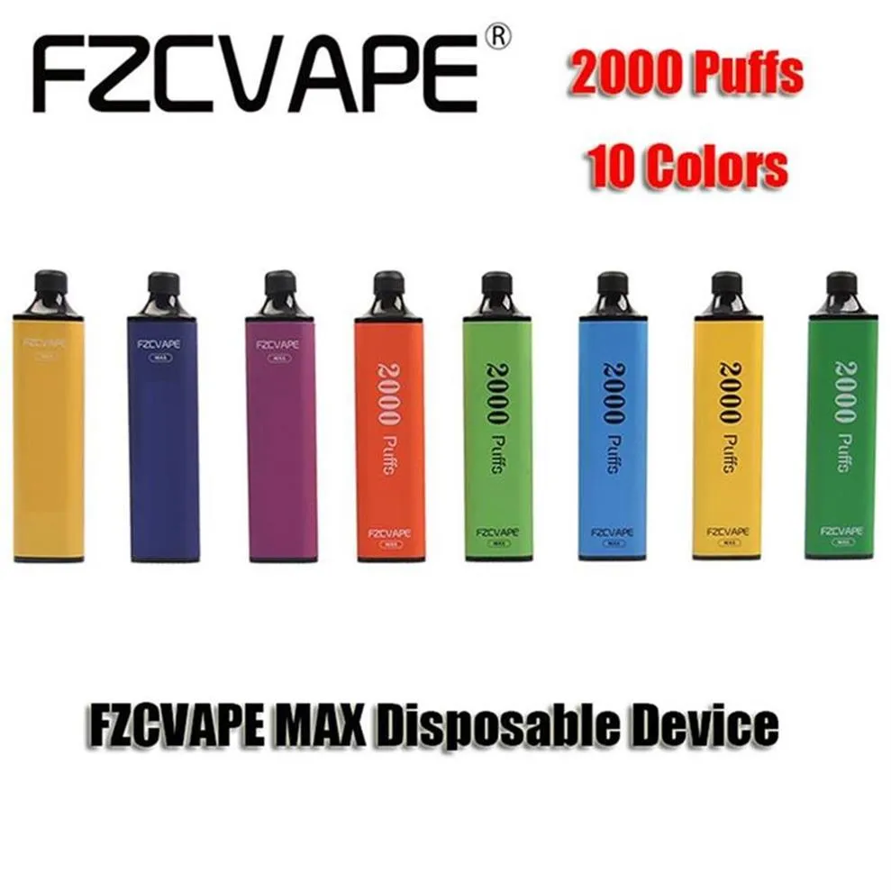 Authentische FZCVape Max-Einweg-E-Zigaretten-Gerät 2000 Puffs 1000mAh-Batterie 5ml Vorgefüllte Patronenhülsen-Dreiecks-Prism-Vape-Stift A01
