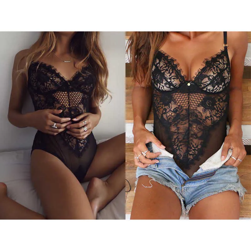 Sexy White Lace Push Up Lace Bodysuit With V Neck And Backless Design Plus  Size Body Mujer RS80408 Y0927 From Mengqiqi04, $8.63