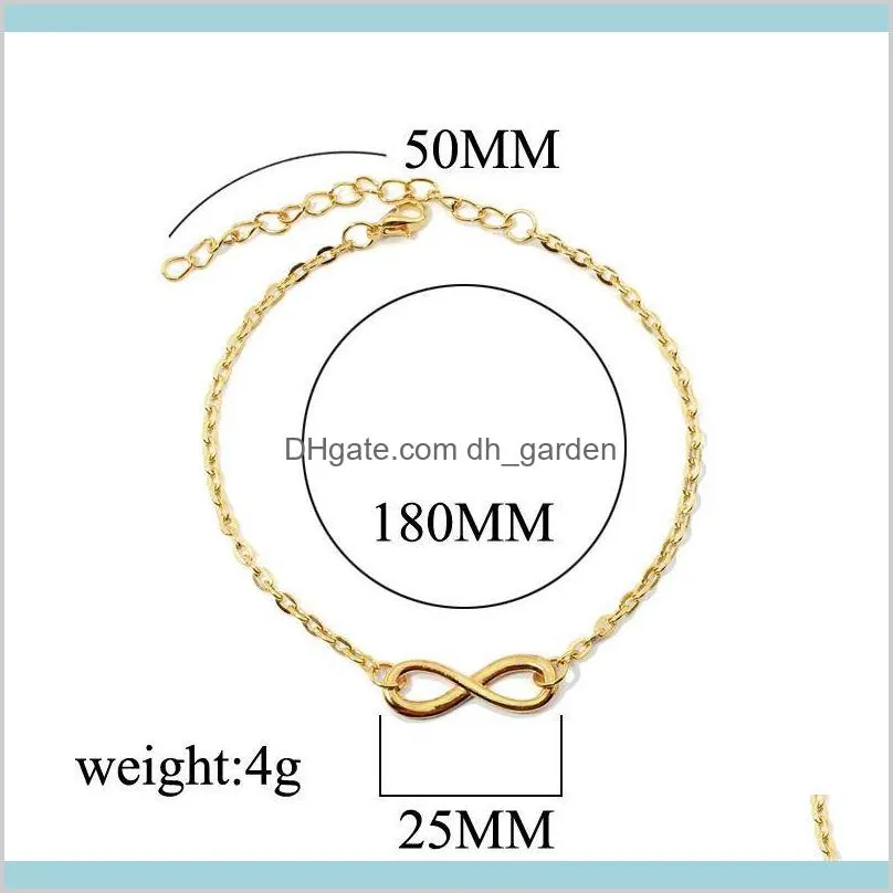 ready stock fashion personalized infinity couple bracelet simple number 8 925 silver plated chain bracelet for womens