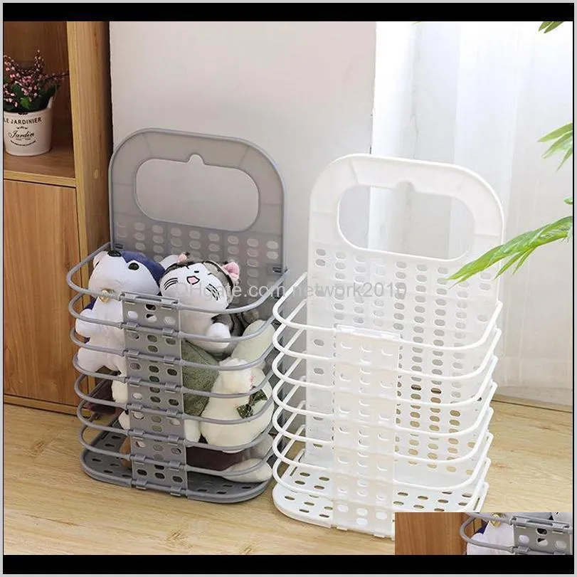 bathroom folding laundry hamper dirty clothes basket wall hanging household plastic clothes storage basket bathroom laundry basket