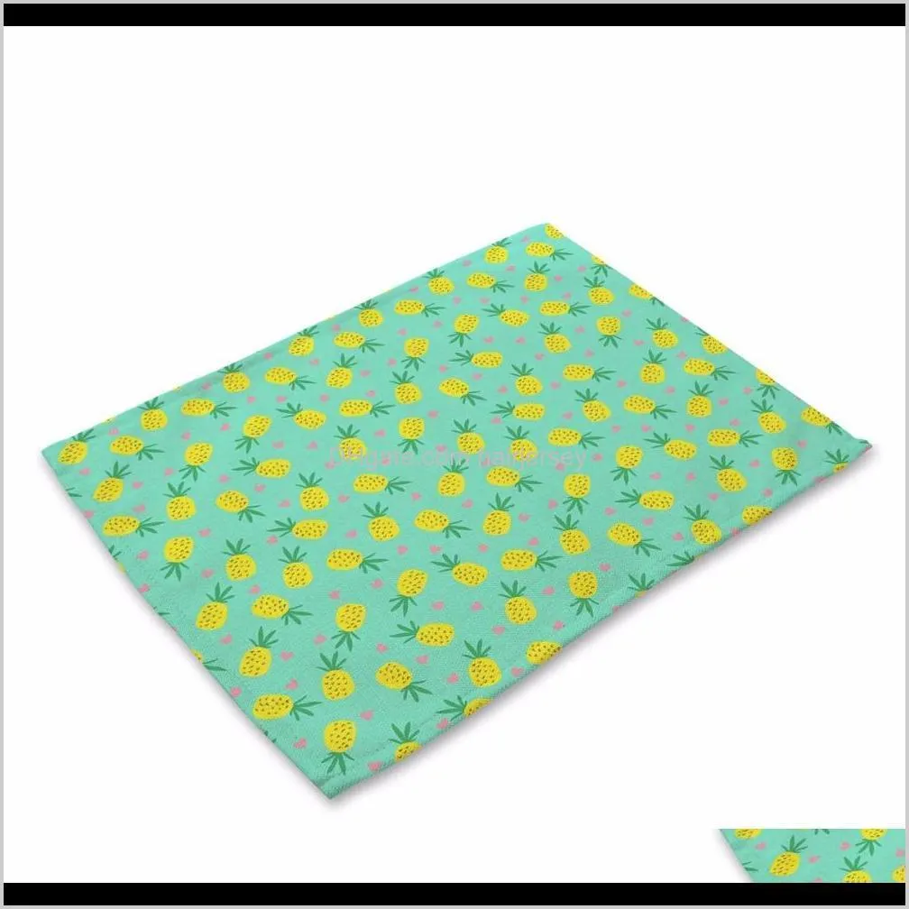 pineapple pattern table mat pineapple printing table napkin placemat kitchen decoration dining accessories for wedding party