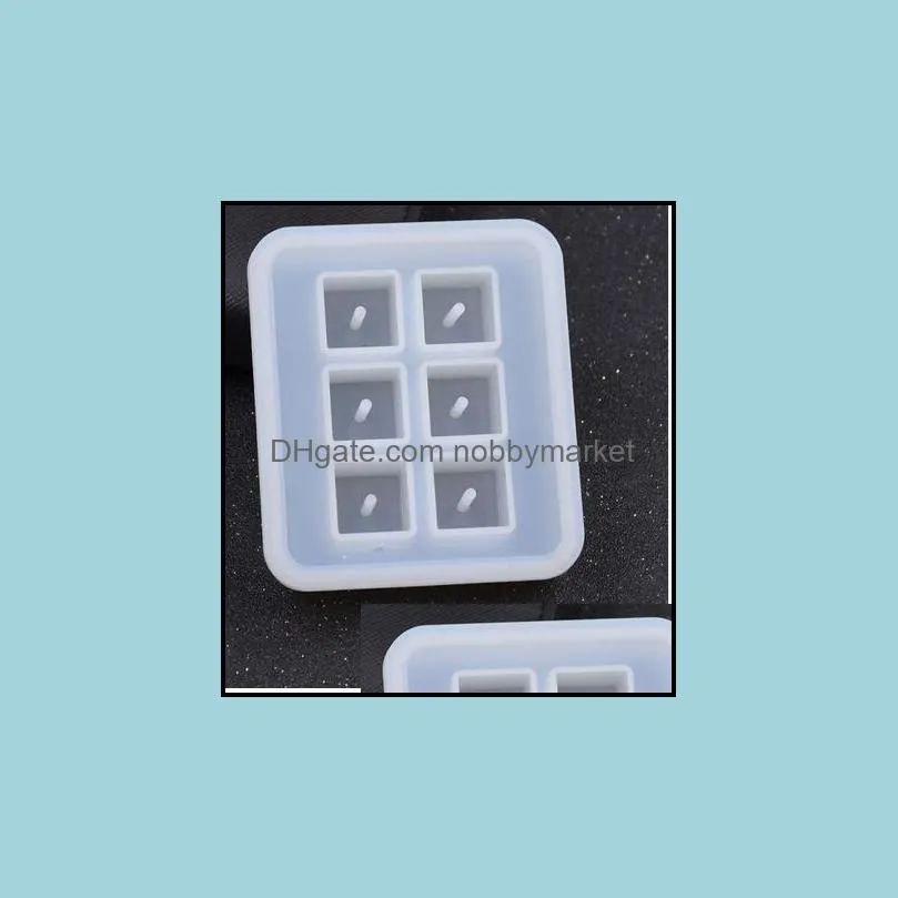 New Transparent Rectangle Silicone Bead Mould Square Ball 6 Holes DIY Jewelry Mold resin molds for jewelry