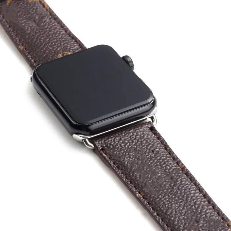 Fashion Designer Watchband Smart Straps for Watch Series 1 2 3 4 5 6 38mm 40mm 42mm 44mm 41mm 45mm de alta qualidade bandas de couro relógios relógios de relógio de luxo pulseira