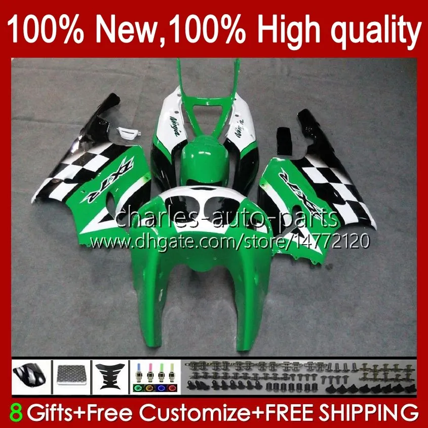 Bodys Kit för Kawasaki Ninja ZX-7R ZX750 ZX 7R 96 97 98 99 00 01 02 03 Bodywork 28HC.43 ZX-750 ZX 7 R ZX 750 ZX7R 1996 1997 1998 1999 2000 2001 2003 2003 Fairings Green Glossy