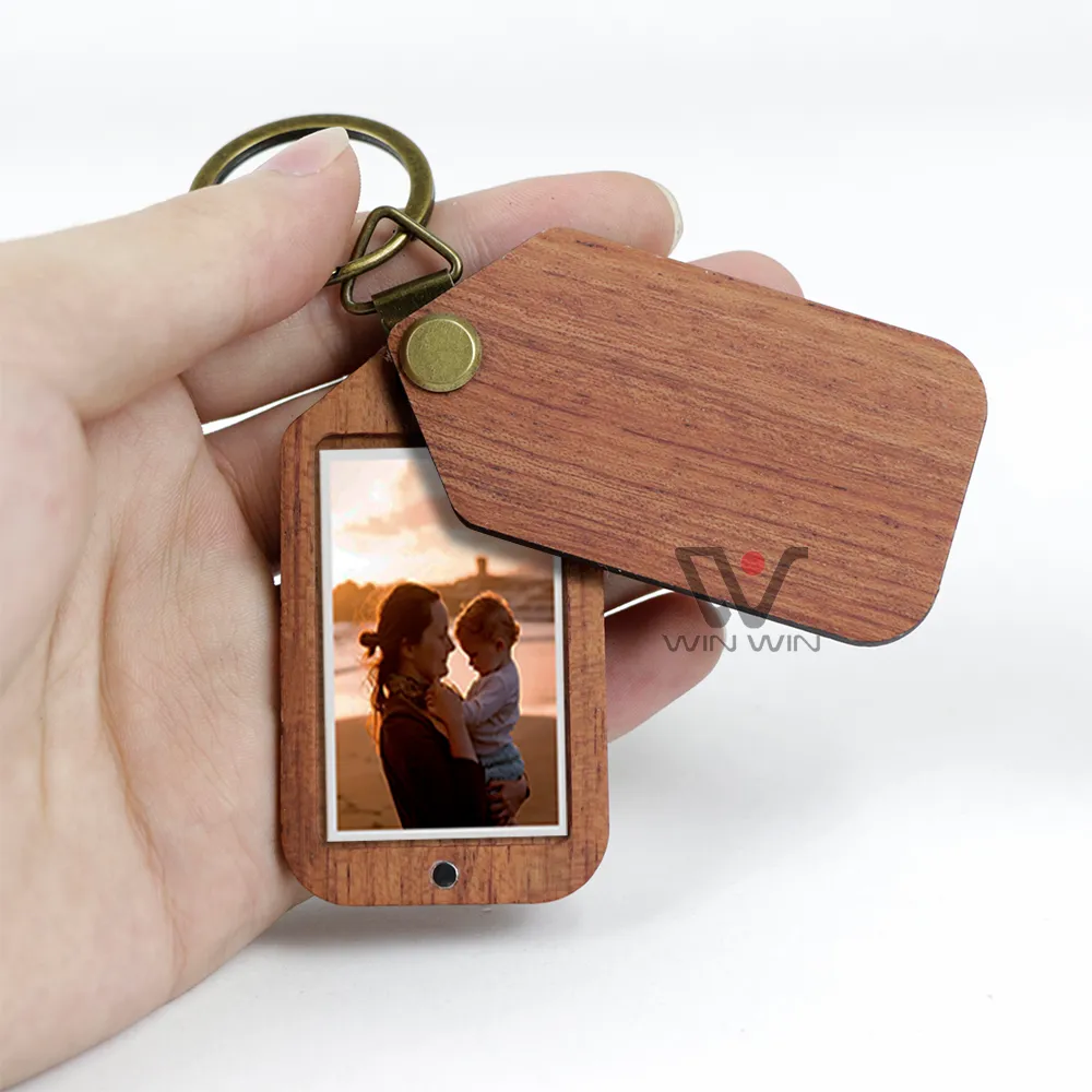 U&I Amazon Luxury Blank Wood Keychain Straps Wooden Key Ring With Name Eco Friendly Keychains