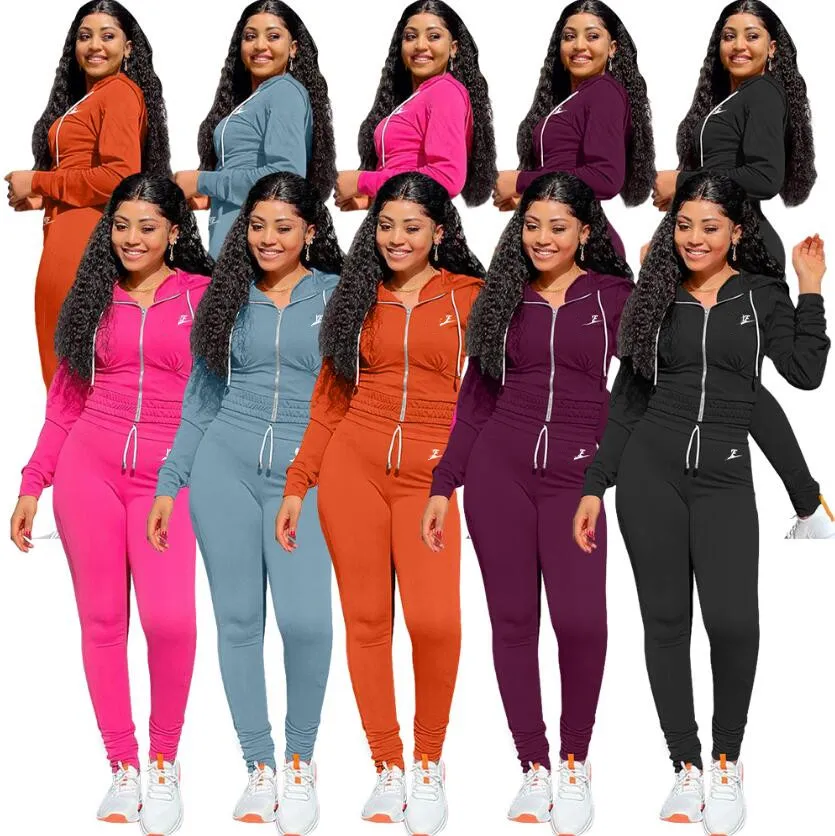 Sexy Set Women Tracksuits Pit Thread Sweater Long Sleeved Yoga