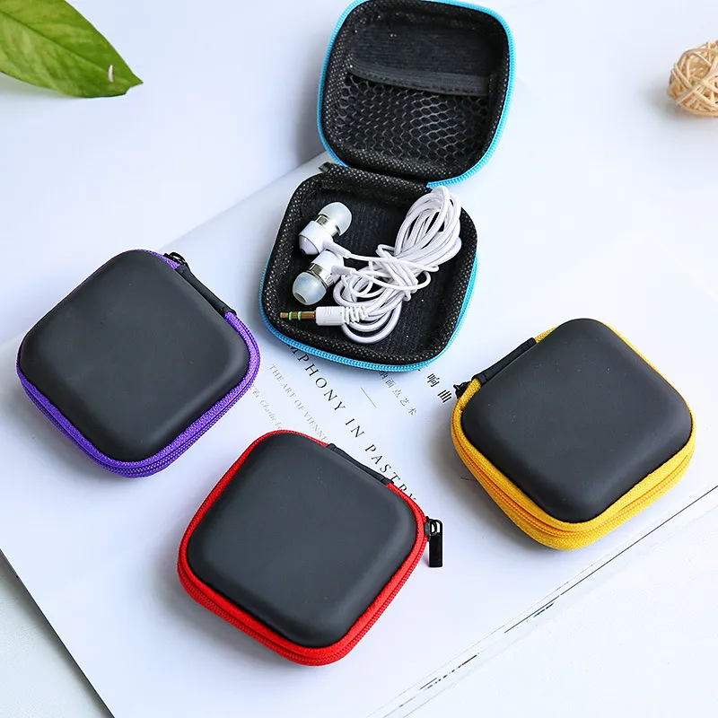 Hoofdtelefoon Case Pu Leer Oordopjes Pouch Mini Rits Oortelefoon Doos Beschermende Usb Kabel Organizer Fidget Spinner Stor 1149 V2